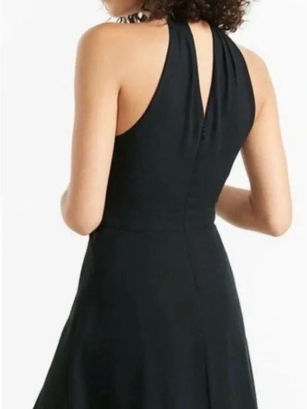 Express Black One-Shoulder Keyhole Fit & Flare Dress - Picture 2 of 4